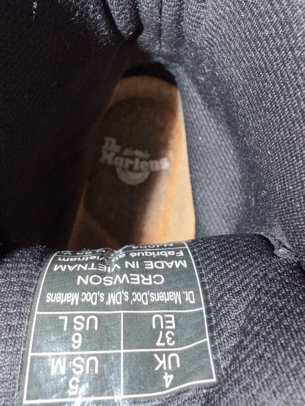 Dr. Martens Black Leather Combat Boots with Yellow Stitching - Picture 6 of 6